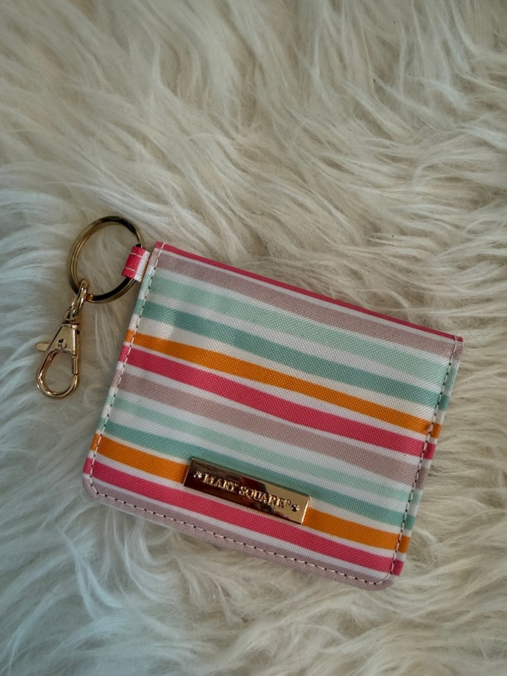 Kate Spade Stripe Key & Card Holder - Pastel Multi